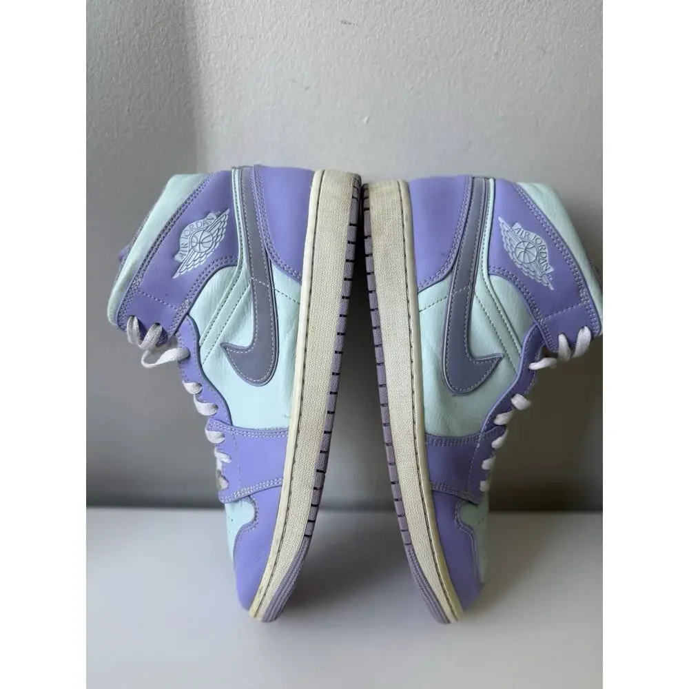 Jordan 1 Mid Men's Size 11.5 Purple Aqua (used) 554724-500